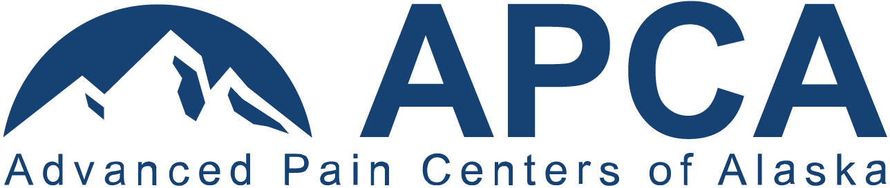 The Advanced Pain Centers of Alaska logo in dark blue.