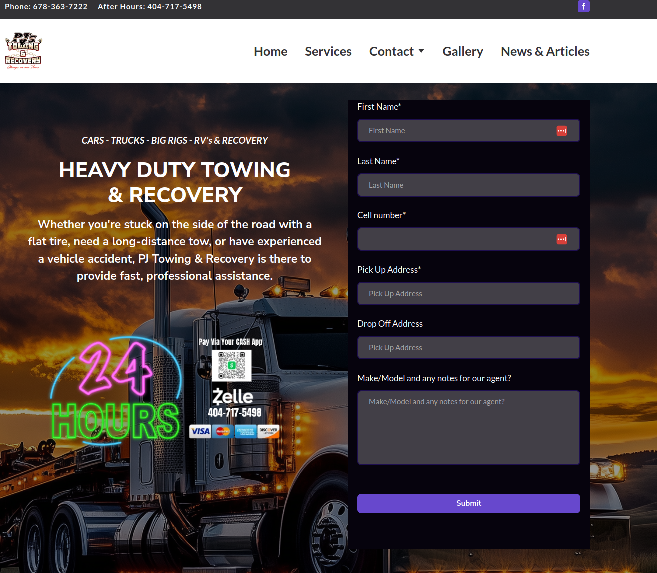 P J Towing & Recovery LLC - Heavy Duty Towing logo