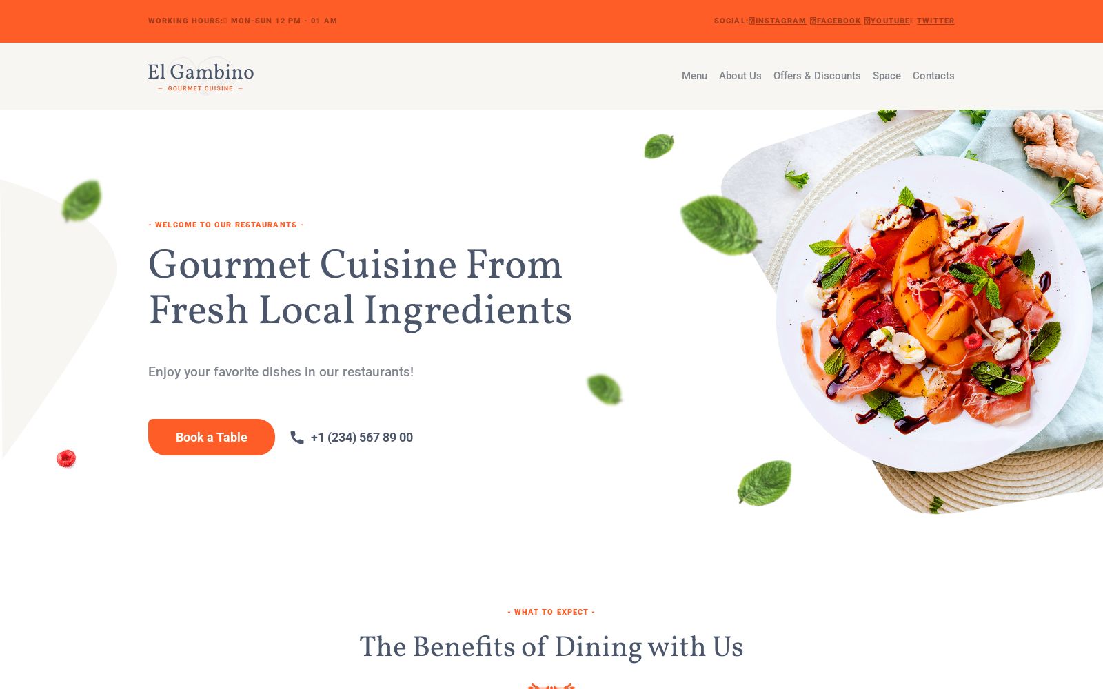 MotoCMS Modern Restaurant Website Design Template with CMS image