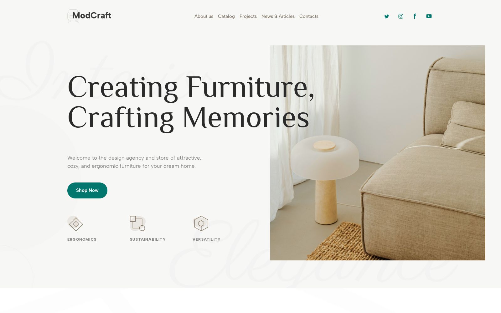 Furniture Store Website Template for Interior Shop Image