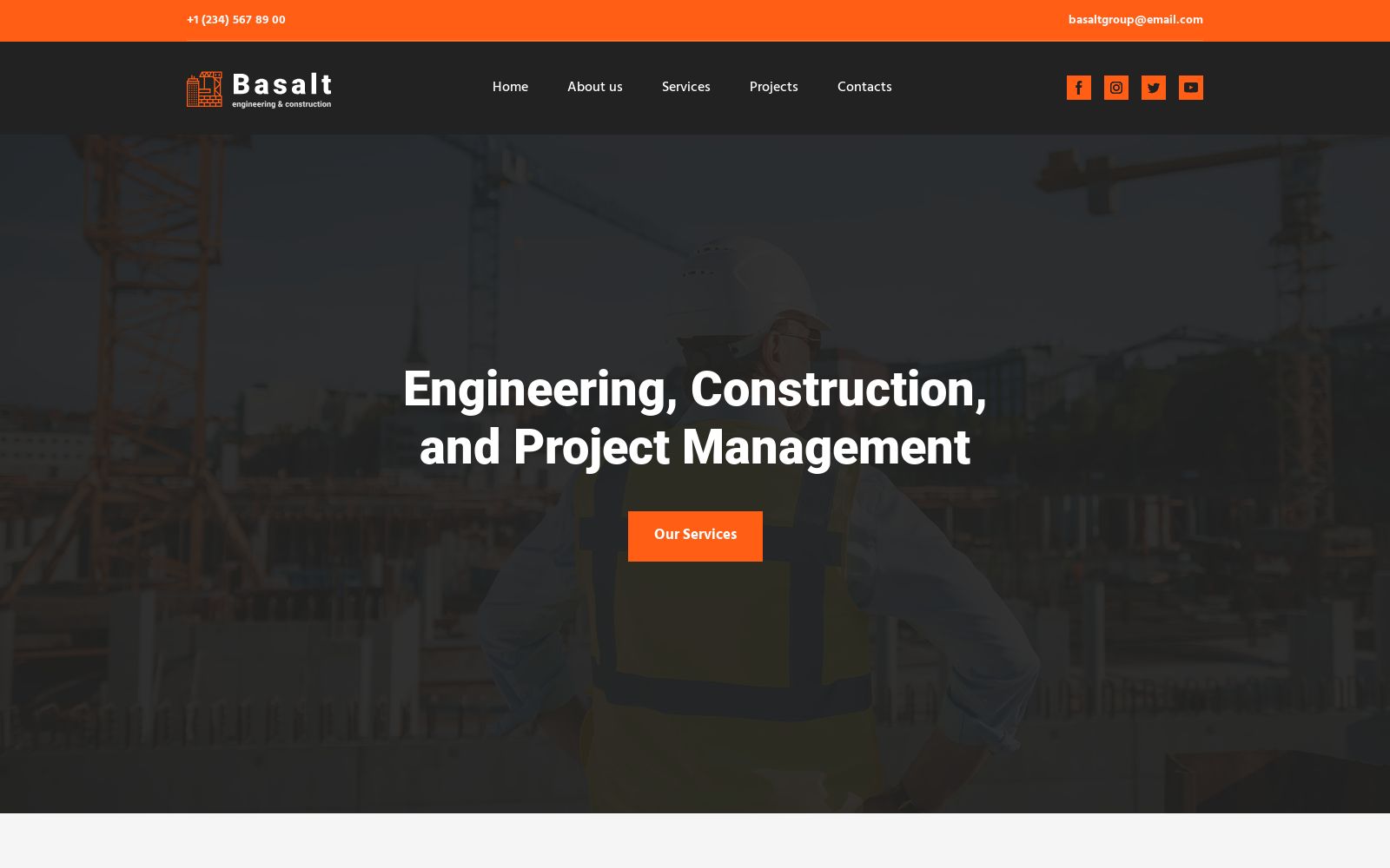 Tools and Equipment Website Template for Tools Store