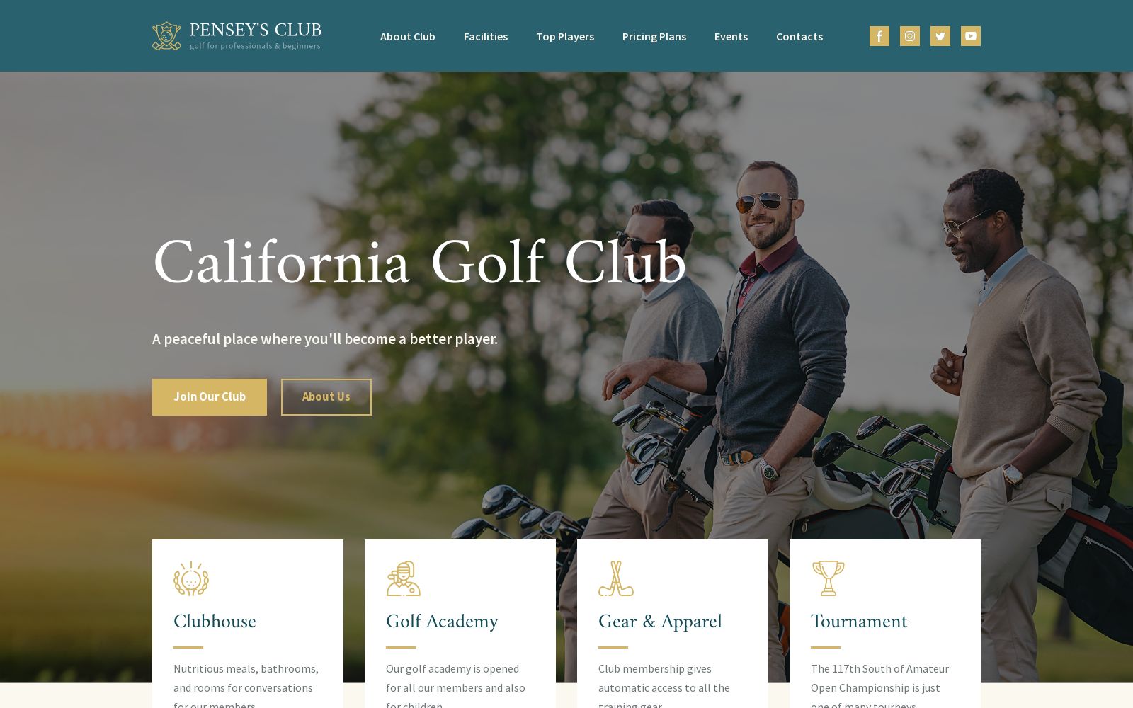 Golf Club Website Template for Golf Course Site image