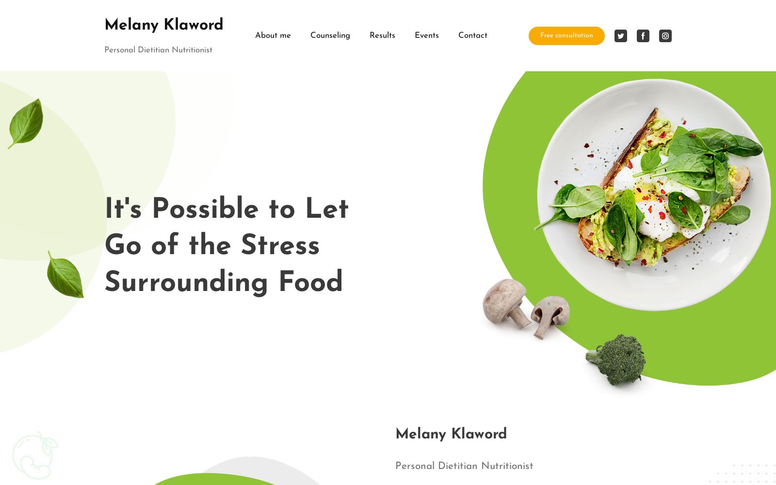 Nutrition Website Design Image