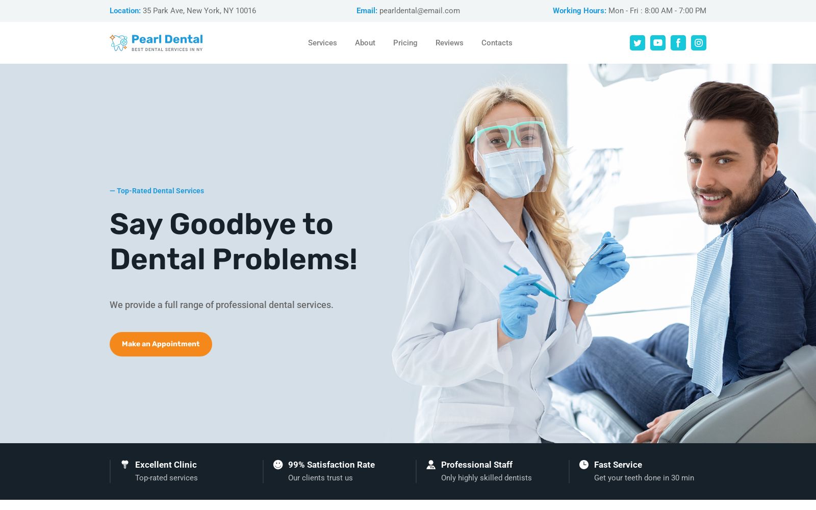 Dentist Landing Page Template image