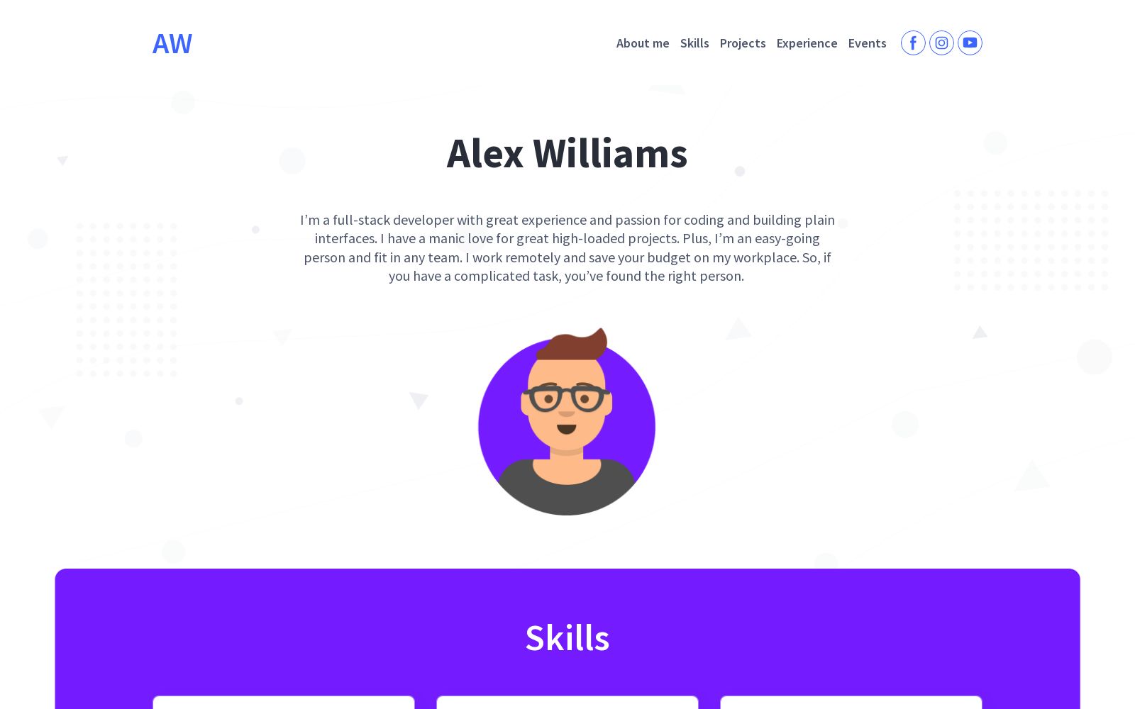 Web Developer Portfolio Website Template Image