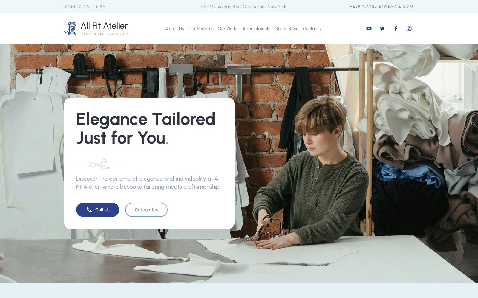 Tailor Website Template for One-Page Tailoring Site Image