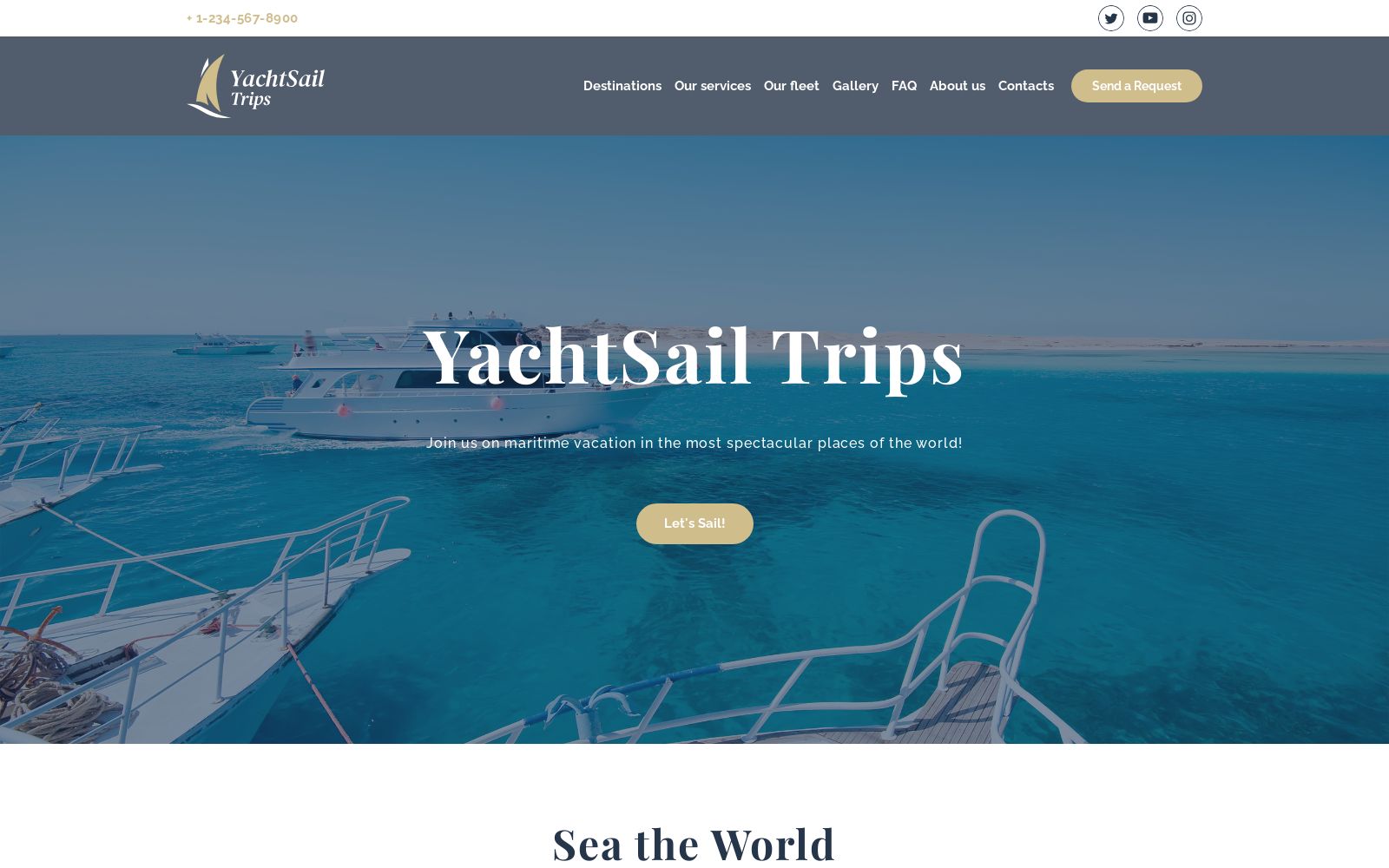 Yachting Landing Page Template Image