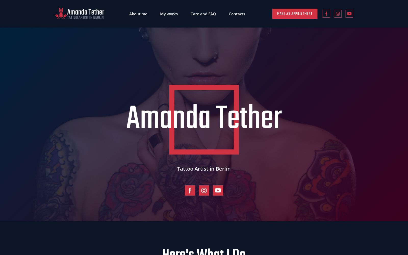 Tattoo Website Template for Artist Studio or Salon image