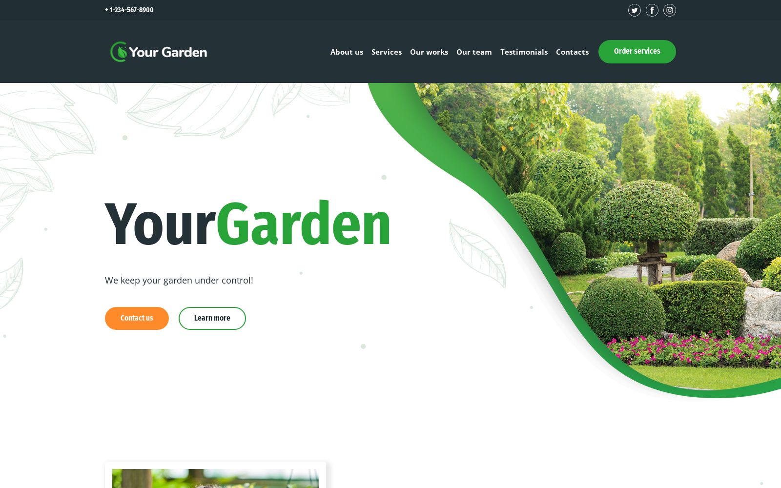 Landscape Gardening Website Template Image