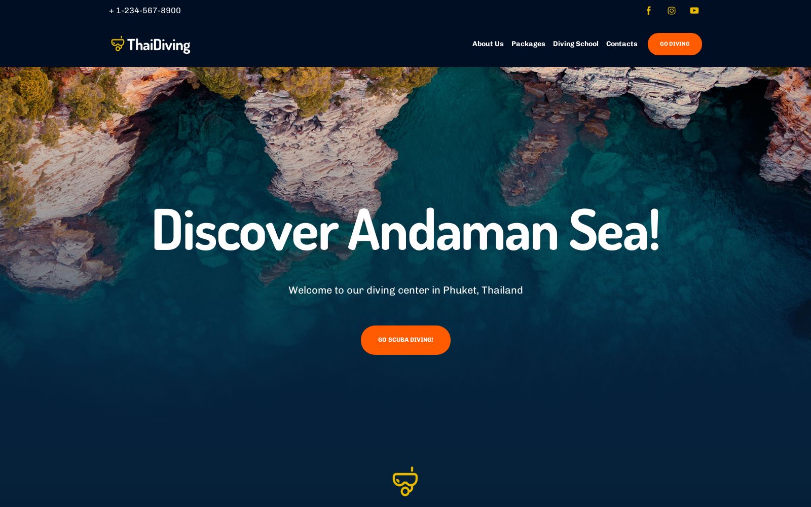 Scuba Diving Website Template for Snorkeling Club Image