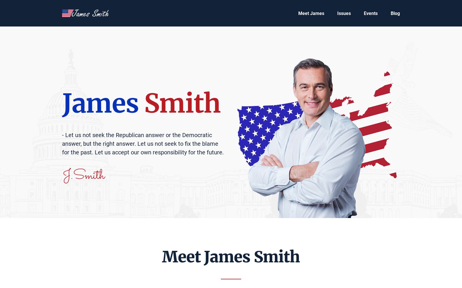 Political Landing Page Template Image
