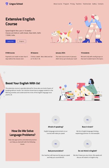 Language School Website Template