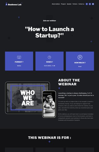 Webinar Website Design