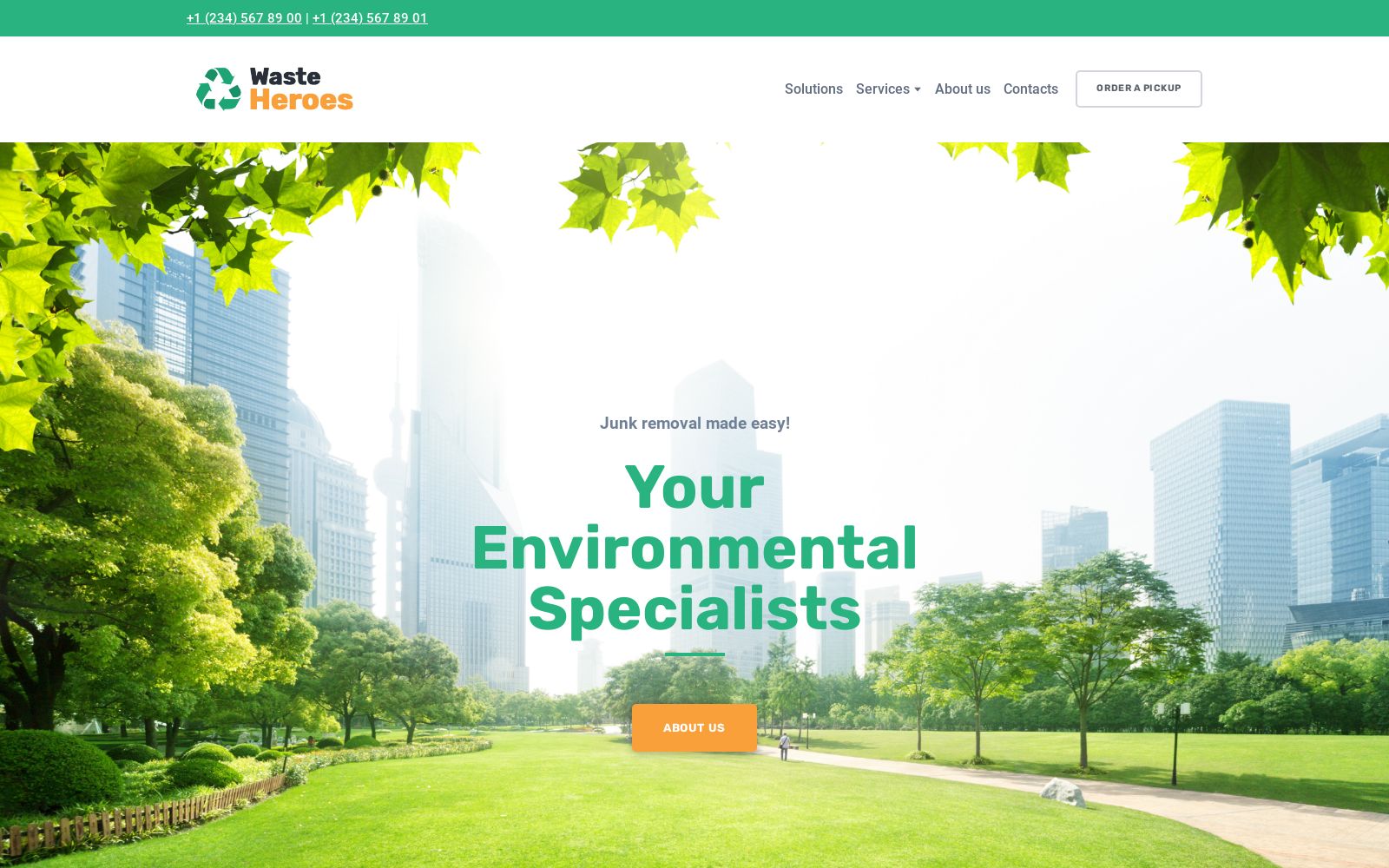 Waste Management Website Template for Garbage Services image