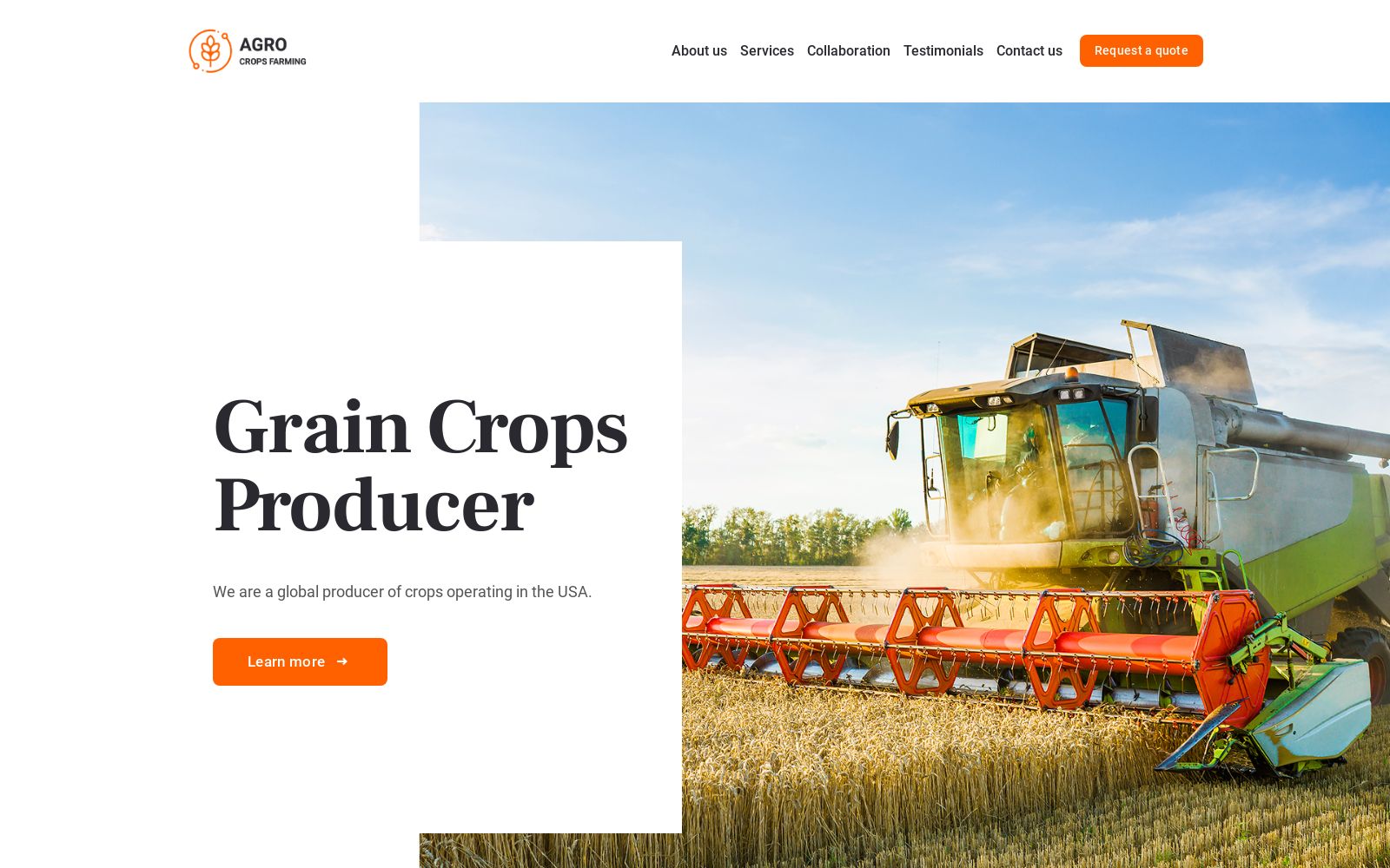 Agriculture Website Template Image