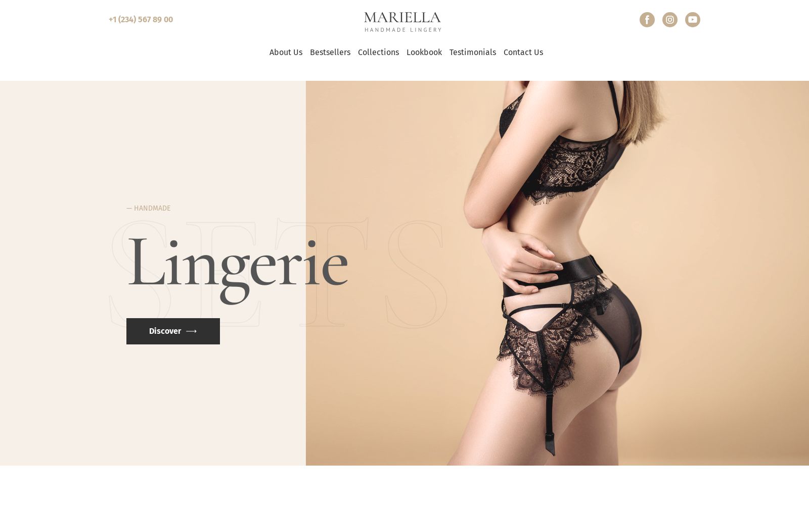 Landing Page for Fashion Lingerie Collection Image