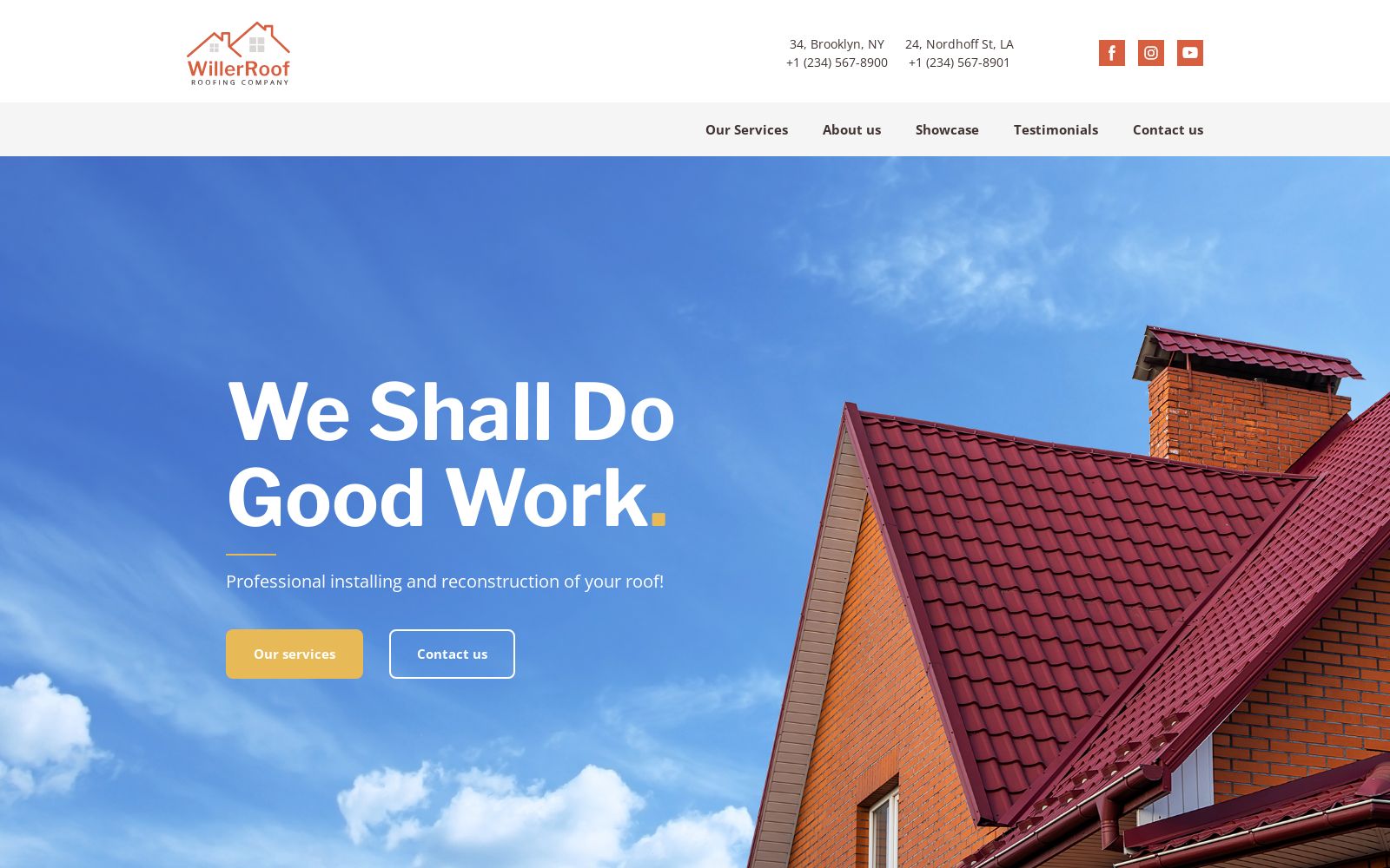 Roofing Landing Page Template Image