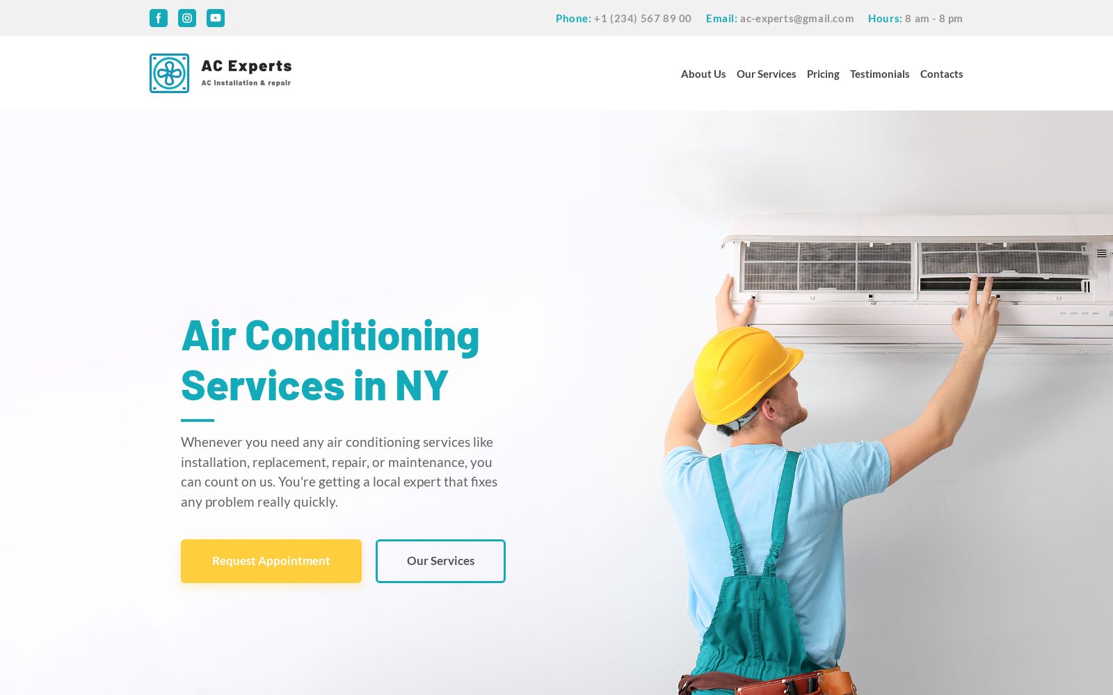 HVAC Website Design for Air Conditioning Services Image