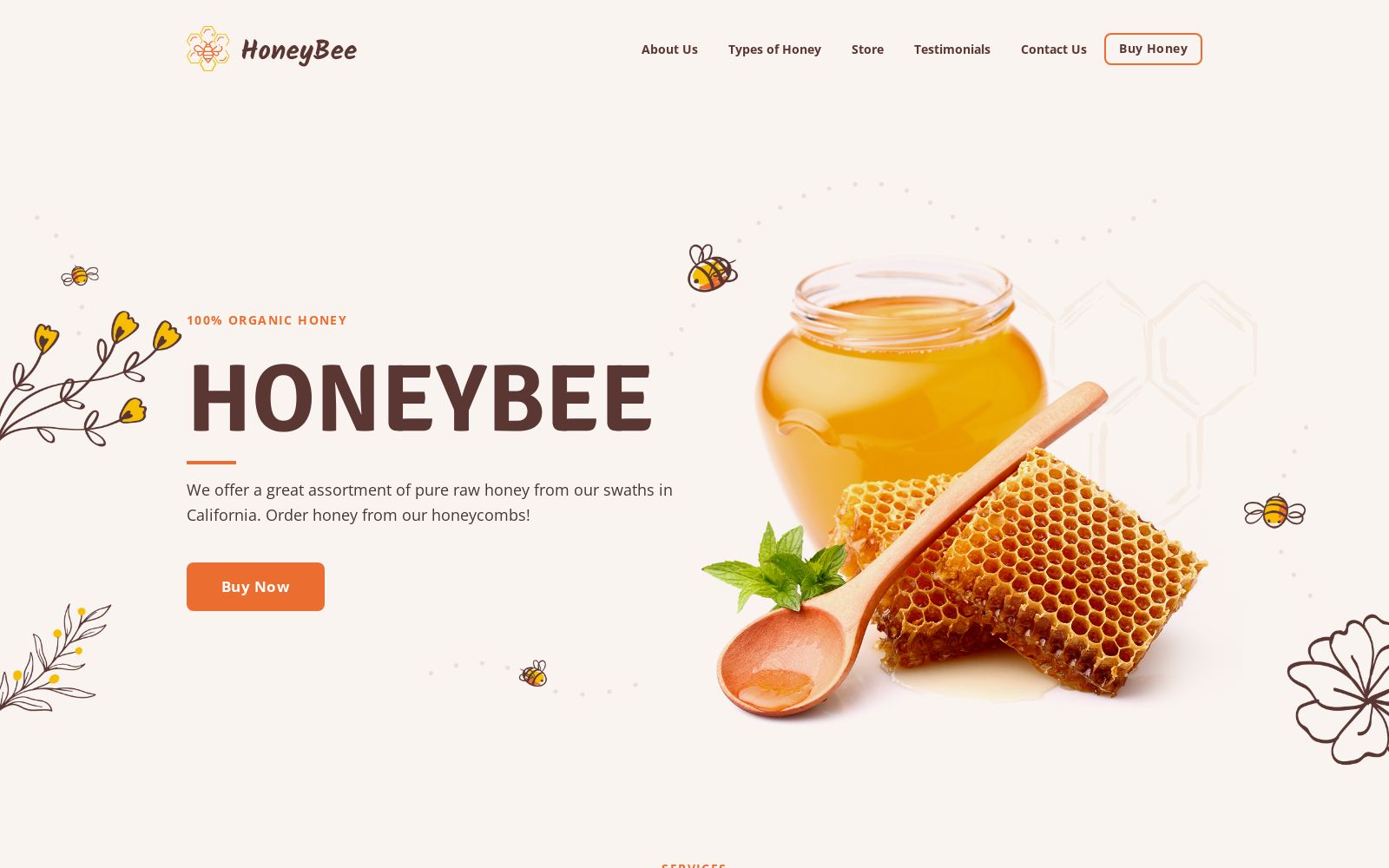 Honey Website Design for Online Store Image