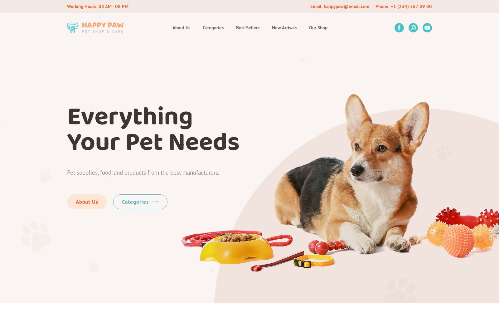 Pet Store Website Design for Online Petshop